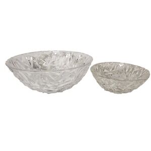Tiffany & Co. 9" Faceted Rock Cut Crystal Serving Bowl